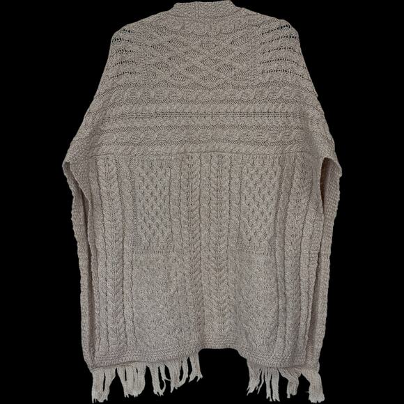 Aran Craft 100% Merino Wool‎ Shawl Fringe Trim Parsnip Missy One Size - Picture 4 of 12